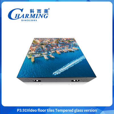 1920hz-3840HZ রিফ্রেশ পি 3.91 ভিডিও টেম্পারেড গ্লাস সংস্করণ সহ মেঝে টাইলস