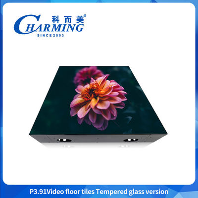 1920hz-3840HZ রিফ্রেশ পি 3.91 ভিডিও টেম্পারেড গ্লাস সংস্করণ সহ মেঝে টাইলস
