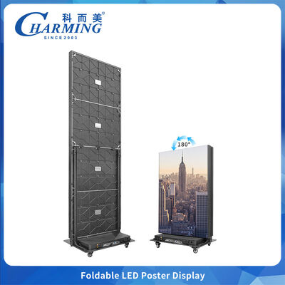 Dual‑Sided Foldable LED Poster Display Portable Mobile Advertising Screen with Universal Wheels