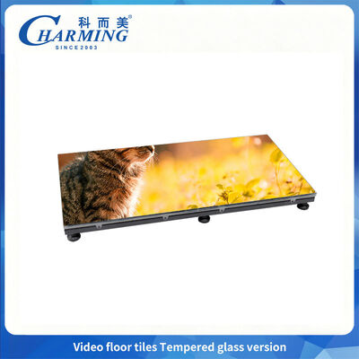 P3.91 জলরোধী হার্ড গ্লাস পৃষ্ঠ সহ LED ডান্স ফ্লোর প্যানেল প্রতি বর্গ মিটারে 500 কেজি সমর্থন করে গাড়ি শো ইভেন্ট এবং মঞ্চ পারফরম্যান্সের জন্য আদর্শ