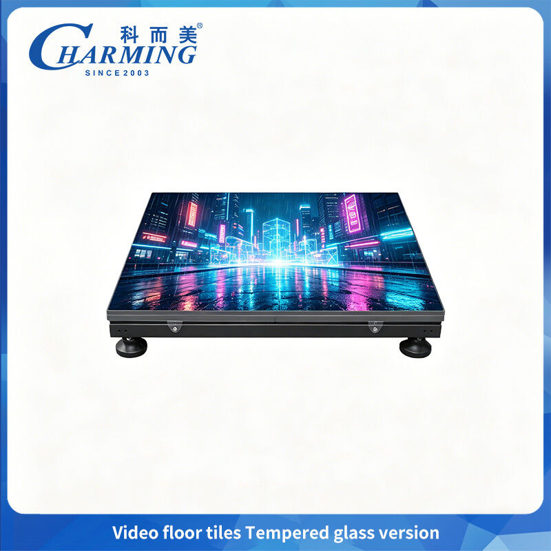 500x1000 মিমি হাই পারফরম্যান্স পি 3.91 এলইডি ভিডিও ফ্লোর টাইলস / টেম্পারেড গ্লাস ইন্টারেক্টিভ ডান্স ফ্লোর