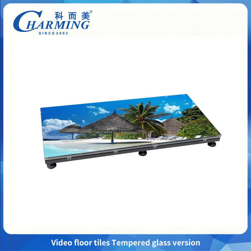 P3.91 পিক্সেল পিচ 7680Hz উচ্চ রিফ্রেশ রেট এবং নাইটক্লাব ইভেন্টগুলির জন্য IP65 ওয়াটারপ্রুফ সহ টেম্পারেড গ্লাস এলইডি ভিডিও মেঝে