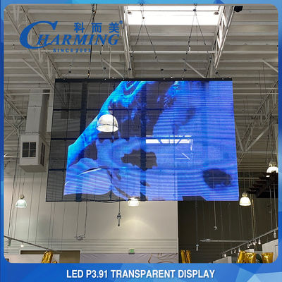 3D P3.91-7.8 স্বচ্ছ LED ভিডিও ওয়াল গ্লাস স্ক্রীন কাস্ট অ্যালুমিনিয়াম উপাদান